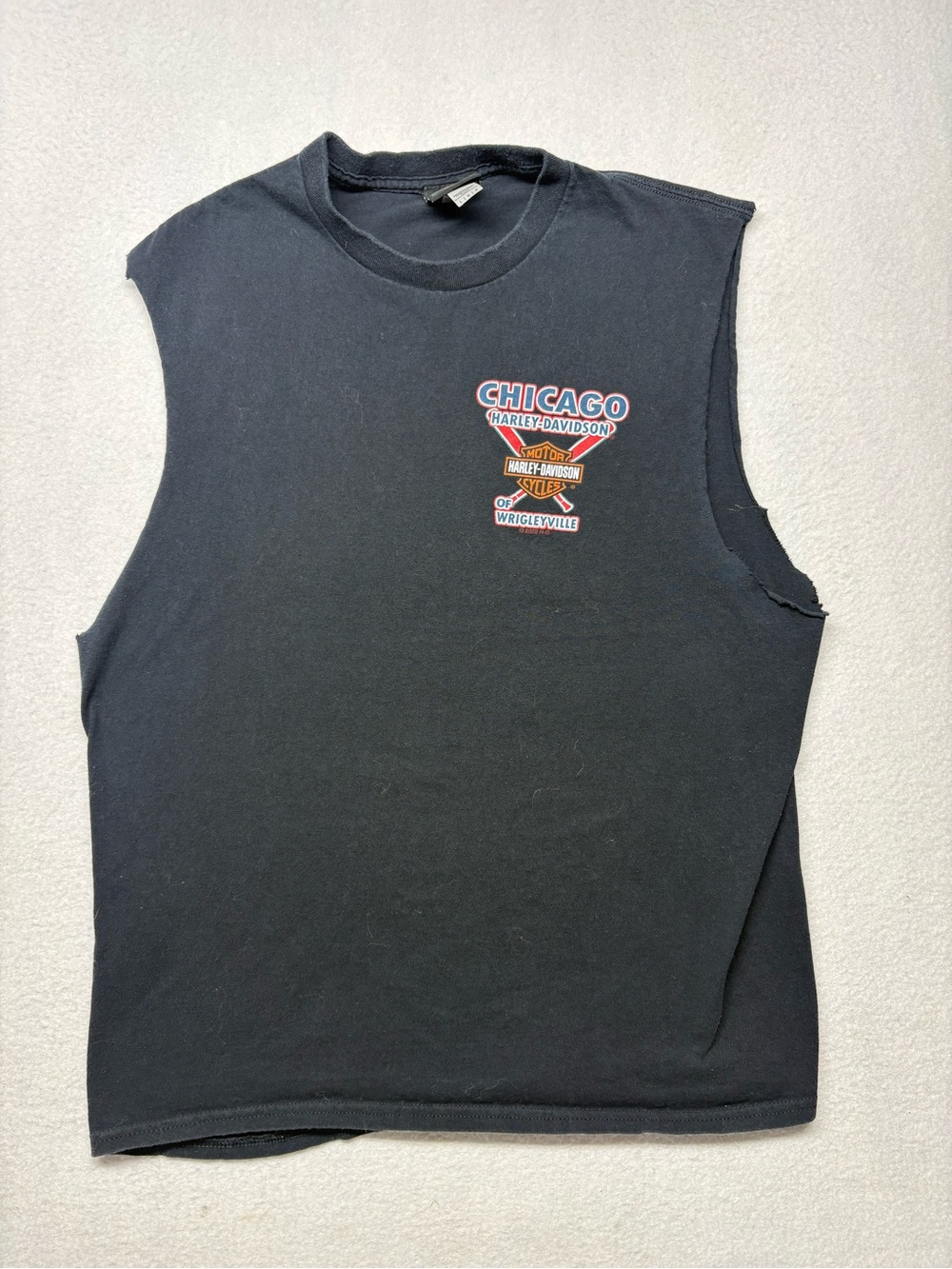 Harley Davidson Chicago Cubs T Shirt Mens Large Wrigley Field Motorcycle BLK